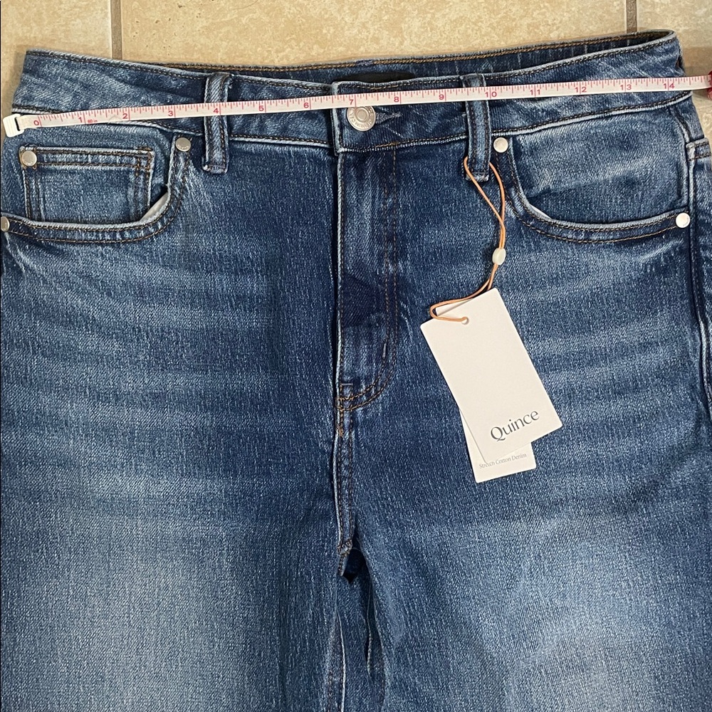 Quince Bella Stretch Relaxed Straight Jeans Atlantic Blue - Picture 9 of 11